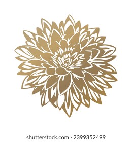 Flor de crisantemo abstracto vectorial, elemento logotipo