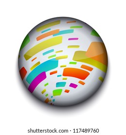 Vector abstract circle app icon on white background. Eps10