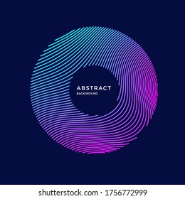 Vector Abstract Circle Background With Dynamic Particles Wave Dots. Vector Illustration - EPS 10