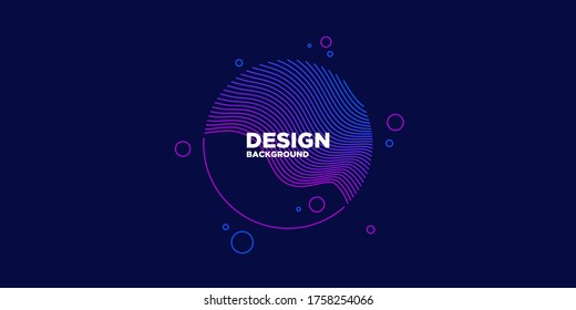 Vector abstract circle background with dynamic particles wave. Vector Illustration - EPS 10