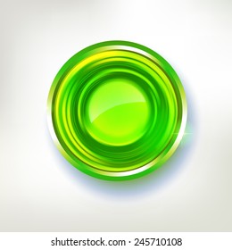 Vector abstract circle badge. Summer green eco friendly award illustration. Empty design element for label and sticker design.