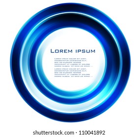 Vector abstract circle blue and line. water