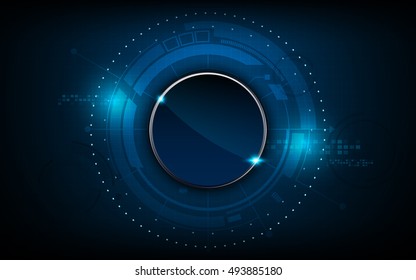 vector abstract circle button interactive on technology innovation pattern design background