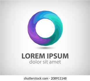vector abstract circle colorful loop icon, logo isolated