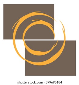Vector abstract circle curve and square