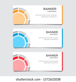 Vector abstract circle design banner web template. Modern design.