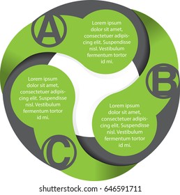 Vector abstract circle diagram background with ABC options and place for text