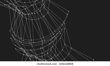 Vector abstract circle with dots. Hand drawn sketch lines. Black round shape. Monochrome frame. Isolated stroke design. Twist outline curves illustration. Pencil drawn circle. Twisted shape.