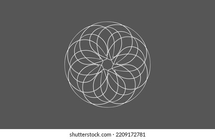 Vector abstract circle element illustration isolated on gray background