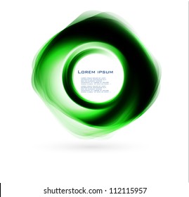 Vector abstract circle green. curve and square