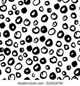 Vector abstract circle ink seamless pattern