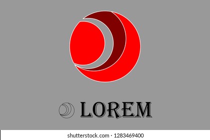 Vector abstract circle logo design placed on a gray background