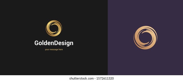 Vector abstract circle logo emblem design elegant modern minimal style vector illustration. Premium business geometric logotype symbol for corporate identity.