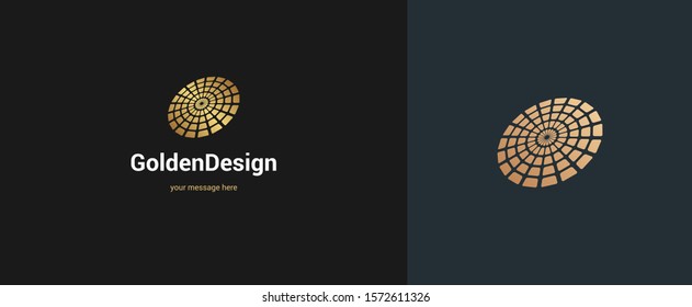 Vector abstract circle logo emblem design elegant modern minimal style vector illustration. Premium business geometric logotype symbol for corporate identity.