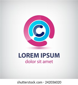 vector abstract circle loop logo, business icon isolated