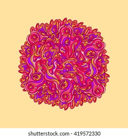 vector abstract circle with many details. Round shape made of colorful abstract waves. decorative element for your design