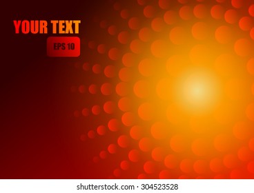 Vector : Abstract circle on red background