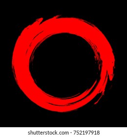Vector abstract circle painted with a brush