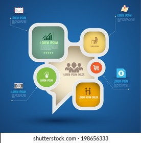 Vector abstract circle paper infographics. can be used for workflow layout, diagram, options, web design, business people icons.