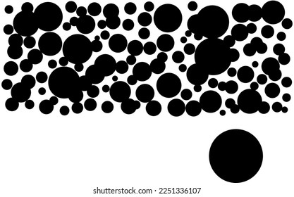 Vector abstract circle pattern. Unique black and white artwork. Copy space.