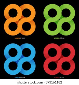 Vector abstract circle ribbon symbols.