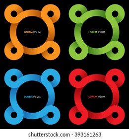 Vector abstract circle ribbon symbols.