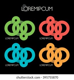 Vector abstract circle ribbon symbols.