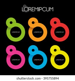 Vector abstract circle ribbon symbols.