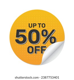 Vector Abstract Circle Sale Yellow Sticker with Extra 50% Off – Limited-Time Offer!