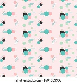 Vector abstract circle shape colorful repeat pattern in the white background. Great for wallpaper texture magazine garments fabric print surface project.