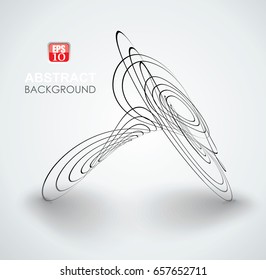 Vector abstract circle shape symbol. Black,  monochrome label.