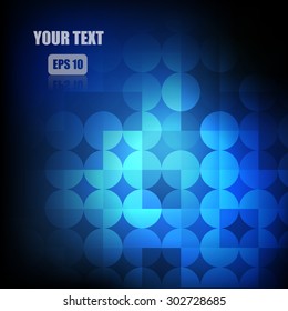 Vector : Abstract circle and square blue background