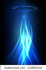 Vector Abstract circle with stripes on blue background