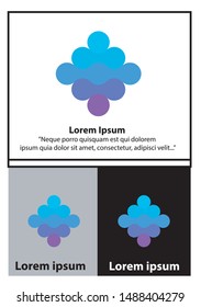 Vector abstract circle swirl logo design elements. Origami paper style, flat, line art