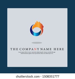 Vector abstract circle swirl logo design elements. Origami paper style, flat, and simple