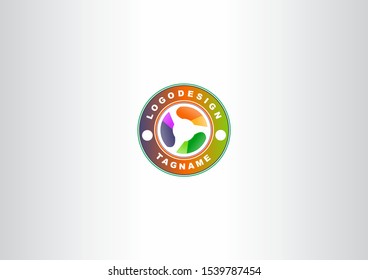 Vector abstract circle swirl logo design concept