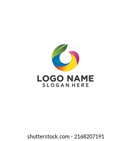 Vector abstract circle swirl logo design elements. Origami paper style, flat, line art