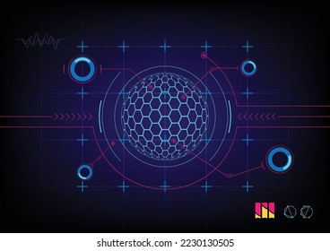 Vector abstract Circle visulization background, energy, light technology