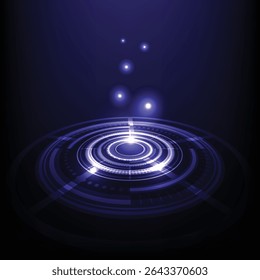 Vector abstract Circle visulization background, energy, technology purple light.