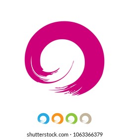 Vector Abstract Circle Watercolor Round Swoosh Sphere Art Logo Brand Symbol Graphic Sign