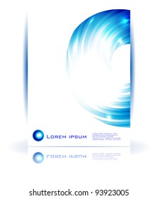 Vector abstract circle and wave.  blue curve
