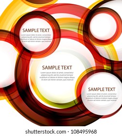 Vector abstract circles. Banner with sample text