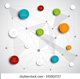 Vector abstract circles illustration / infographic network template with place for your content