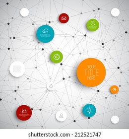 Vector abstract circles illustration / infographic network template with place for your content