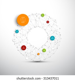 Vector abstract circles illustration / infographic network template with place for your content