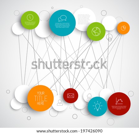 Vector abstract circles illustration / infographic network template with place for your content