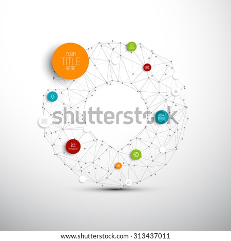 Vector abstract circles illustration / infographic network template with place for your content