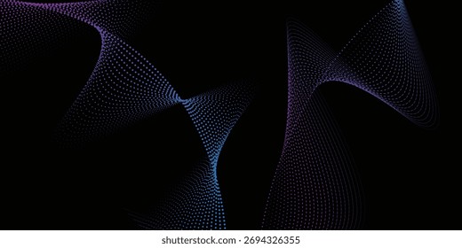 Vetor abstrato círculos linhas onduladas em quadro redondo espectro colorido luz moderna