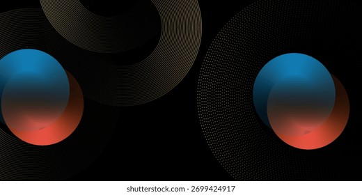 Vector abstract circles lines wavy in round frame colorful rainbow isolated on white background modern circle
