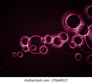 Vector abstract circles on a dark background
